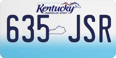 KY license plate 635JSR