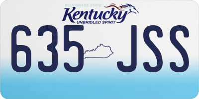 KY license plate 635JSS