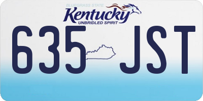 KY license plate 635JST