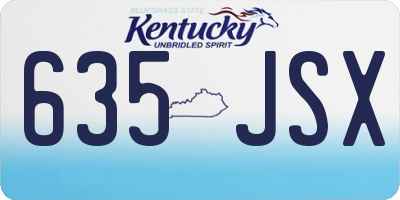 KY license plate 635JSX