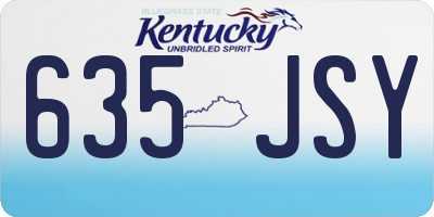 KY license plate 635JSY