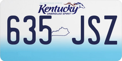 KY license plate 635JSZ