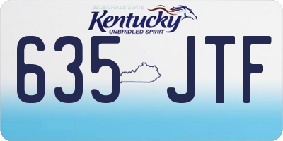 KY license plate 635JTF