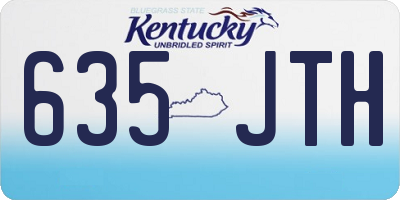 KY license plate 635JTH