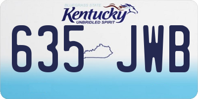 KY license plate 635JWB
