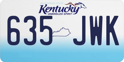 KY license plate 635JWK