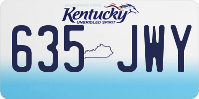 KY license plate 635JWY