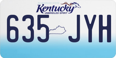KY license plate 635JYH