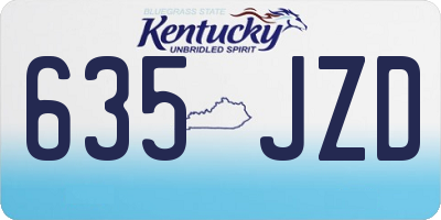 KY license plate 635JZD