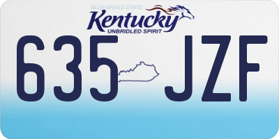 KY license plate 635JZF