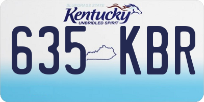 KY license plate 635KBR