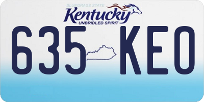 KY license plate 635KEO