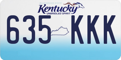 KY license plate 635KKK