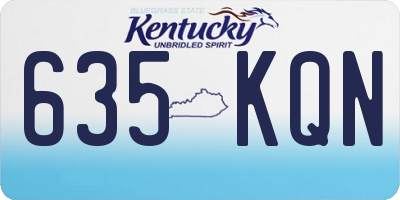 KY license plate 635KQN