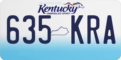 KY license plate 635KRA