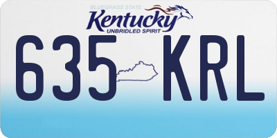 KY license plate 635KRL