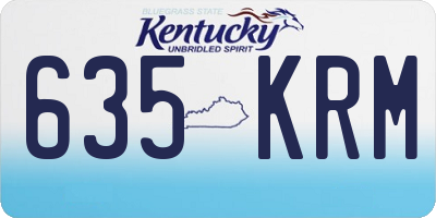 KY license plate 635KRM
