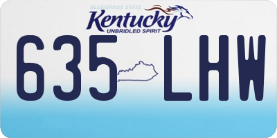 KY license plate 635LHW