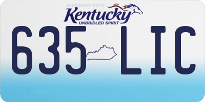 KY license plate 635LIC