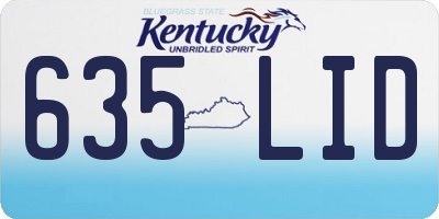 KY license plate 635LID