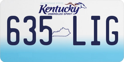 KY license plate 635LIG