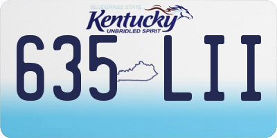 KY license plate 635LII