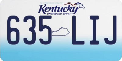 KY license plate 635LIJ