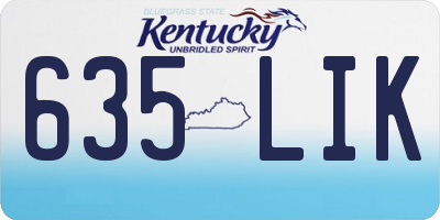 KY license plate 635LIK