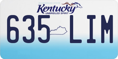 KY license plate 635LIM