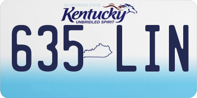 KY license plate 635LIN