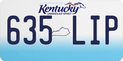 KY license plate 635LIP