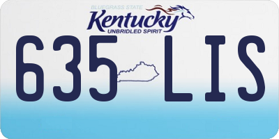 KY license plate 635LIS