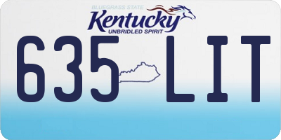 KY license plate 635LIT