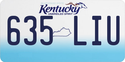 KY license plate 635LIU