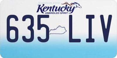 KY license plate 635LIV