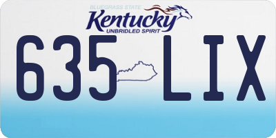 KY license plate 635LIX