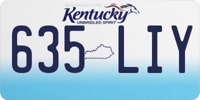 KY license plate 635LIY