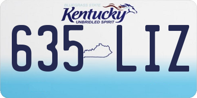 KY license plate 635LIZ