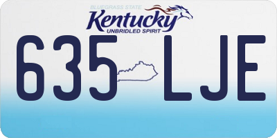 KY license plate 635LJE