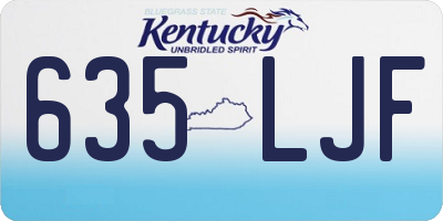 KY license plate 635LJF
