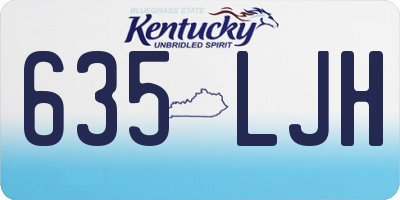 KY license plate 635LJH