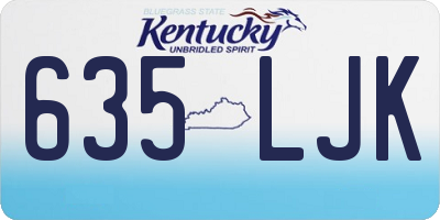 KY license plate 635LJK