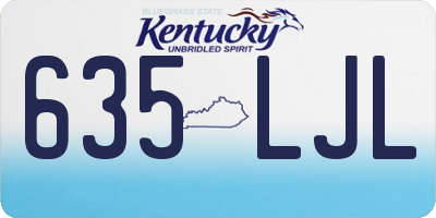KY license plate 635LJL