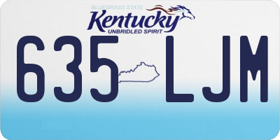 KY license plate 635LJM