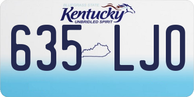 KY license plate 635LJO
