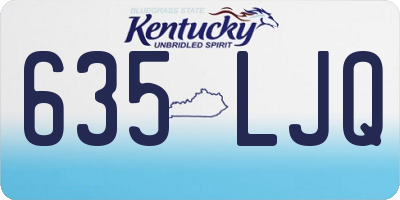 KY license plate 635LJQ