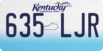 KY license plate 635LJR