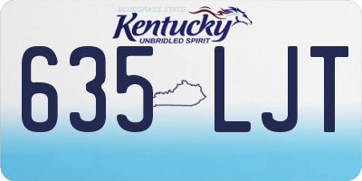 KY license plate 635LJT