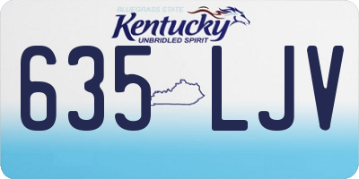KY license plate 635LJV
