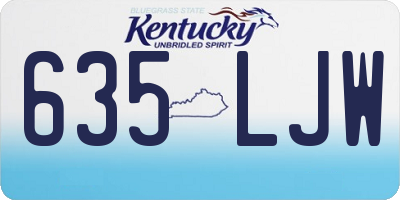 KY license plate 635LJW